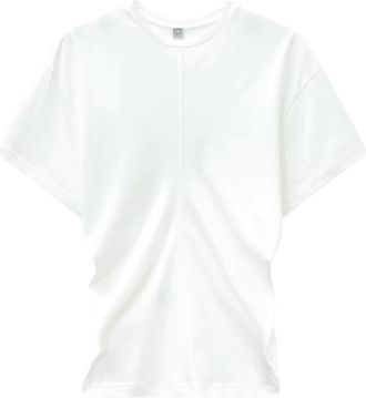Toteme Slouch Waist Jersey Top - Dames - T-shirts - Wit - S - Katoen - Tops