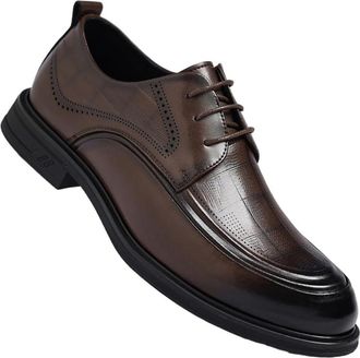 Generic Mens Oxford Leather Shoes British Style Casual Commuter Design Fashion Business Dress Footwear for Office Work and Groom Wedding(Brown,7.5)