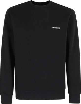 Carhartt Work in Progress Script Embroidery Sweatshirt - Heren - Sweatshirts - Zwart - S - Katoen - Hoodies & sweatvesten