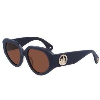 Lanvin Sunglasses, female, Blue, Size: ONE SIZE Rectangular Acetate Sunglasses