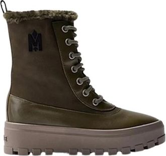 Mackage Hero-W winterlaars met shearlingvoering - Dames - Veterlaarzen - Groen - 36 EU - Nylon - Schoenen
