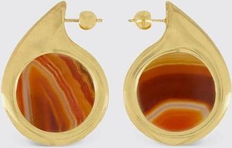Panconesi Orecchini in ottone placcato 18 kt ed agata