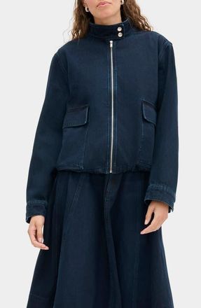 Aligne Brody Quilted Organic Cotton Denim Jacket in Blue Black at Nordstrom, Size X-Large