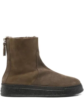 AGL tassel zip boots - women - Calf Suede/Sheep Skin/Shearling/Rubber - 38.5 - Brown