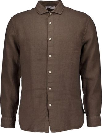 The Goodpeople Soho Shirt - Heren - Casual Overhemden - Bruin - L - Linnen - Overhemden