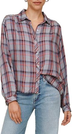 Bella Dahl Woven Plaid Skirt in Silver Shimmer Plaid at Nordstrom, Size X-Small