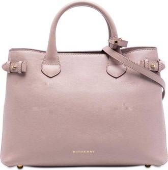 Burberry Pre-owned Burberry Medium Leather and House Check Banner Satchel ITCF&10SCA