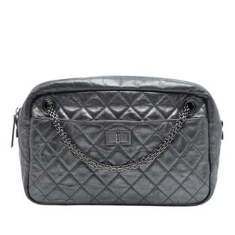 Chanel Pre-owned Leather chanel-bags - Dames - Pre-owned - Grijs - Maat: ONE Size Leer