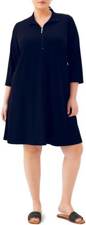 Karen Kane Half Zip Travel Jersey Dress in Navy at Nordstrom, Size 1 X