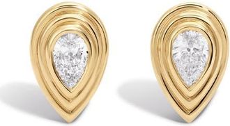 Adina Reyter Groovy Lab Grown Diamond Pear Stud Earrings in Yellow Gold at Nordstrom