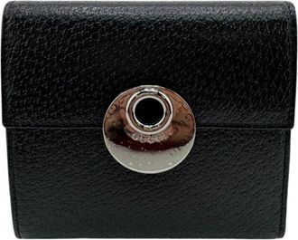 Gucci Silver Black Leather Wallet (Tri-Fold) (Pre-Owned)
