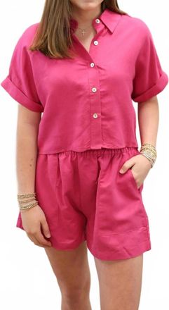 Elan Lydia Drawstring Shorts In Fuchsia