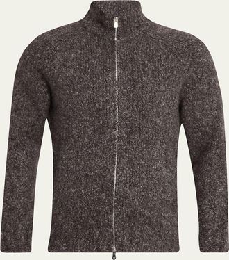 Brunello Cucinelli Mens Cashmere and Silk Melange Full-Zip Cardigan