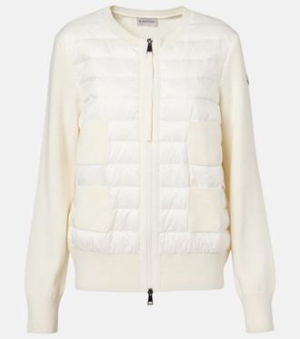 Moncler C&aacute;rdigan con plumas Tricot de lana virgen