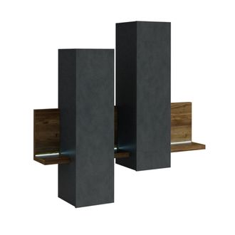 Petits Meubles Estanter&iacute;a y armario de pared 150 cm paneles de aglomerado gris