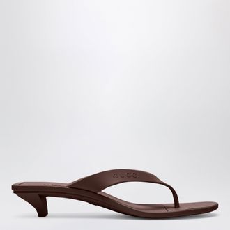 Gucci Vittoria Brown Rubber Flip-Flops