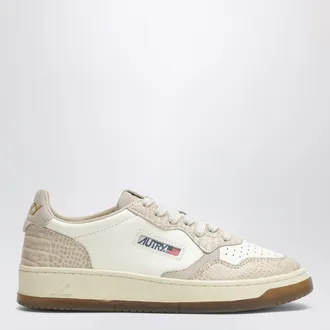 Autry Sneakers Medalist Low marshmallow/avorio con inserti effetto pitonato