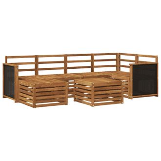 vidaXL Set Di Divani Da Esterno 6 Pz Naturale Legno Di Acacia Massello Vidaxl
