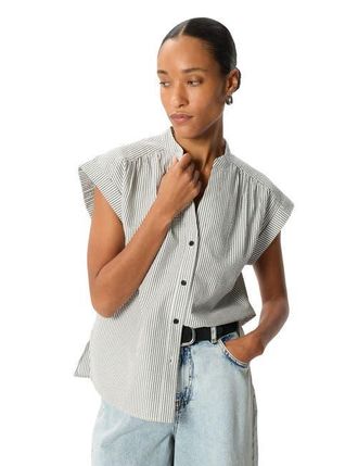 Whistles Seersucker Stripe Shirt in White/multi at Nordstrom, Size 14