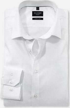 Olymp Businesshemd OLYMP No. Six super slim, Herren, Gr. 40, N-Gr, weiss (wei&szlig;), Web, Obermaterial: 97% Baumwolle, 3% Elastolefin, Hemden Businesshemd