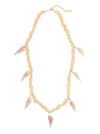 Valentino Garavani Jardin Aquatique shell necklace - women - Metal/Shell - One Size - Gold