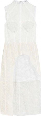 Acne Studios Embroidered Lace Midi Dress - White - 38 (UK10 / S)