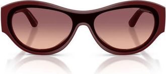 Emporio Armani 136mm Irregular Sunglasses in Shiny Bordeaux /Pink Violet at Nordstrom