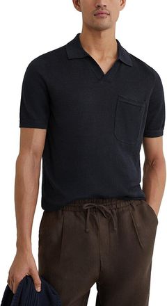 Reiss Fairmont Open Collar Linen Sweater