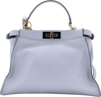 Fendi Fendi Blue Sheep Leather Peekaboo Bag Rigid Regular (Authentic Pre-Loved)