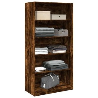 Berkfield Home Wardrobe Smoked Oak 100x50x200 cm Engineered Wood in Brown | Size: 100 x 50 x 200 cm