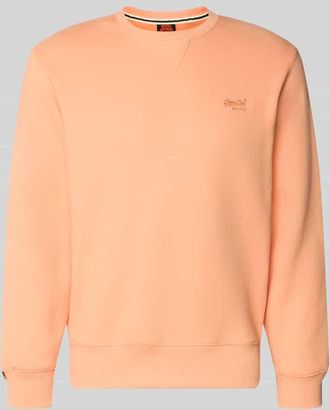 Superdry Sweatshirt mit Rundhalsausschnitt und Label-Stitching in Koralle, Gr&ouml;&szlig;e XXXL