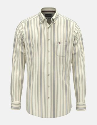 Fynch-Hatton Mens Washed Oxford Stripe Button Down Shirt Deep Merlot - Size: 38/Regular