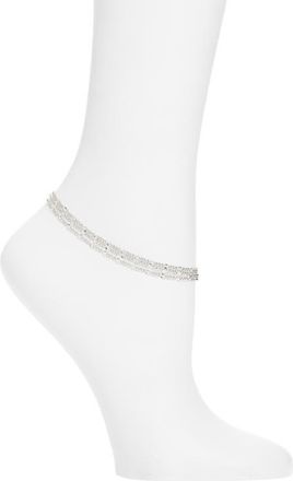 Nordstrom Three-Row Delicate Chain Anklet in Silver at Nordstrom