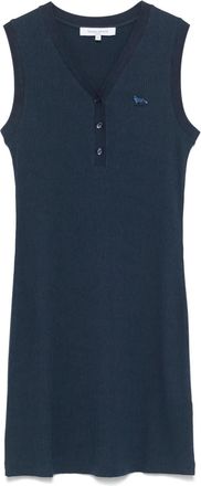 Maison Kitsun&eacute; Abito corto con applicazione Baby Fox - Blu