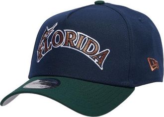 New Era Womens Miami Marlins Marlins 9FORTY A-Frame Cap - Adult Navy/Bronze/Green