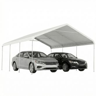 OEM Carpa Garaje Port&aacute;til 5x6 M Con Estructura De Acero Galvanizado Impermeable Anti-uv Cobertizo Para Herramientas Crema