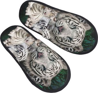 Generic Slipper White Tiger Reusable Slippers Non-Slip Anti-Slide Slipper For Women Travel Bedroom L
