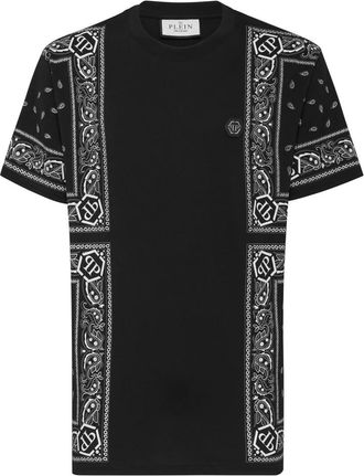 Philipp Plein Round Neck T-Shirt Paisley - Heren - T-shirts - Zwart - XS - Katoen - Tops