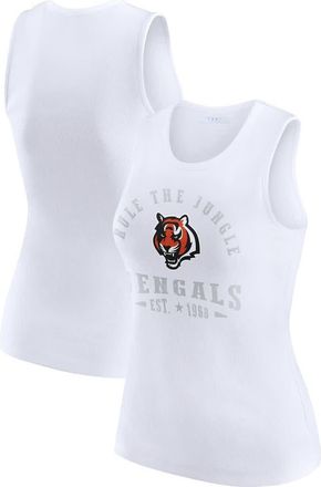 WEAR by Erin Andrews Womens WEAR by Erin Andrews White Cincinnati Bengals Ribbed Graphic Tank Top at Nordstrom, Size Xx-Large