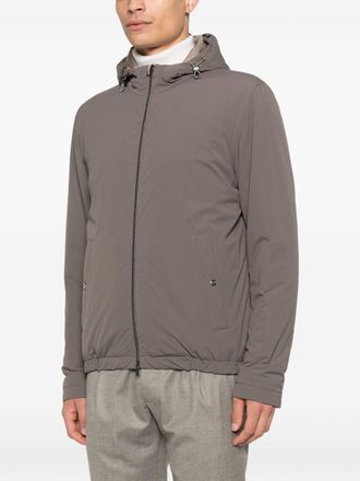 Herno Mens Nylon Hooded Jacket - Grey - Size EU 46 (Mens)