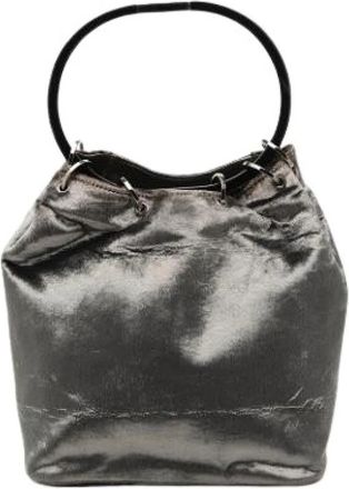 Gucci Pre-owned Velvet Bucket Bag - Pre-owned - Mujer - Gris - ONE SIZE