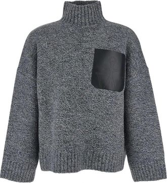 J.W.Anderson Leather Patch Pocket Jumper - Dames - Coltruien - Grijs - XS - Wol - Truien & Vesten