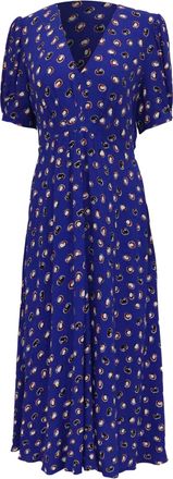 Diane Von F&uuml;rstenberg Diane Von Furstenberg Sammie Printed Midi Dress in Blue Viscose
