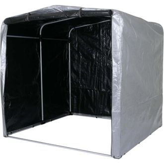 Hhg Garage per biciclette 450, garage tagliaerba tenda, alluminio protezione uv impermeabile 201x201x201cm, silver