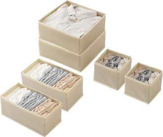 OEM Caja De Almacenamiento, Organizador De Ropa Interior De 6 Cajones, Caja De Almacenamiento Plegable, Almacenamiento Con Cajones, Organizador De Armario