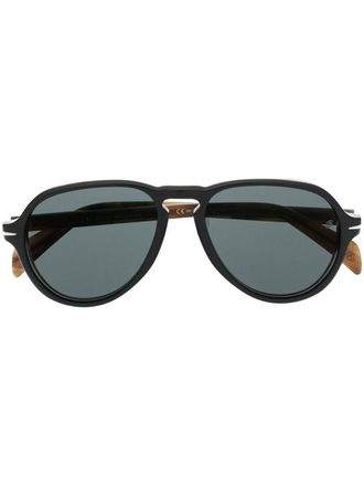 Eyewear by David Beckham Zonnebril met rond montuur - Zwart