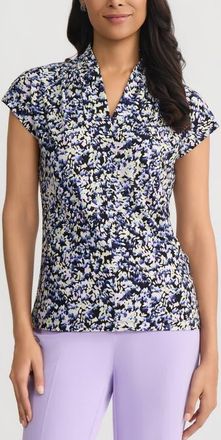 Kasper Printed Dolman Sleeve Top in Black/Blue Multi at Nordstrom, Size X-Large P