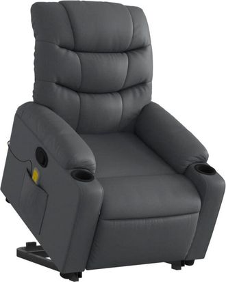 vidaXL Vidaxl - Sill&oacute;n Reclinable De Masaje De Pie Cuero Artificial Gris