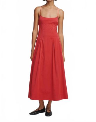 Hansen & Gretel Carlotta Midi Dress In Samba Red