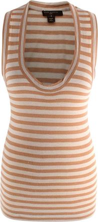 Louis Vuitton Brown Cashmere and Silk Blend Scoop Neck Vest Size S